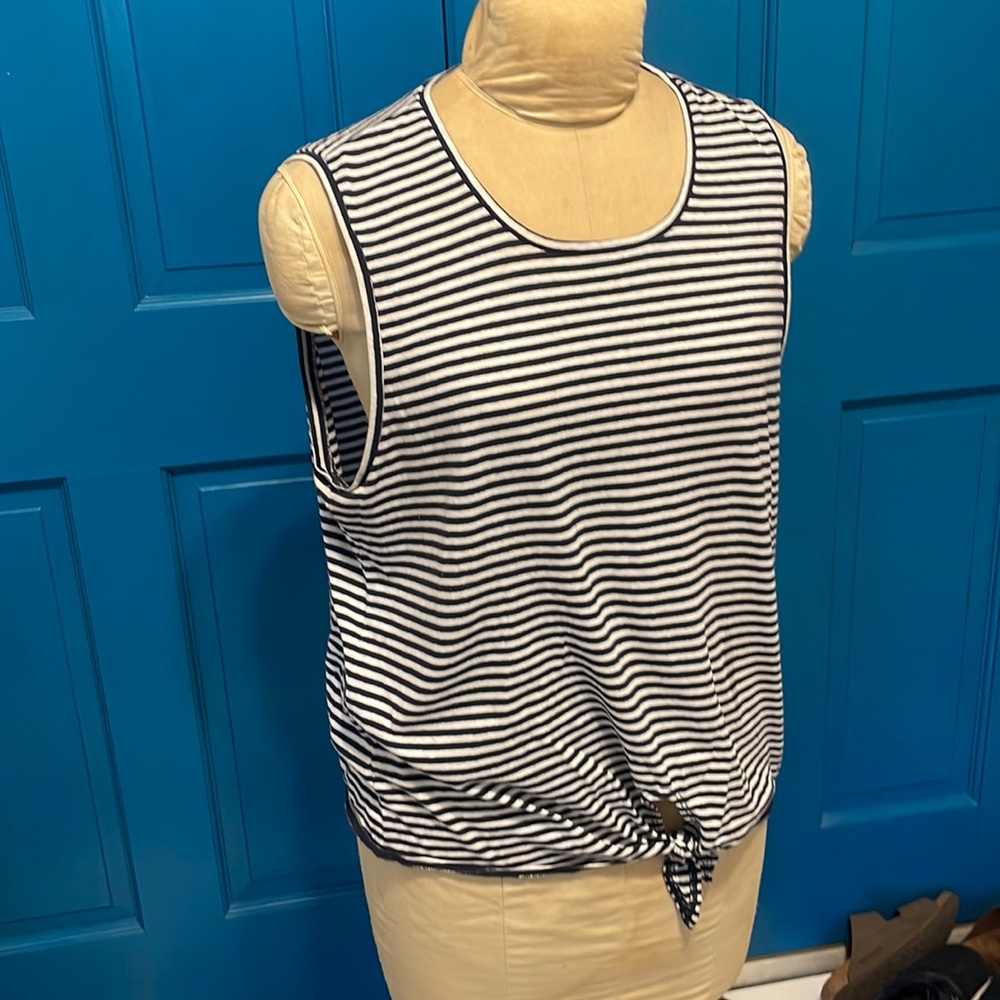 J.Crew size XL, black and white stripes.